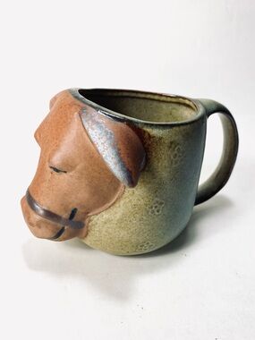 Vintage UCTCI Japan Donkey Horse Cow ? Face Ceramic Mug